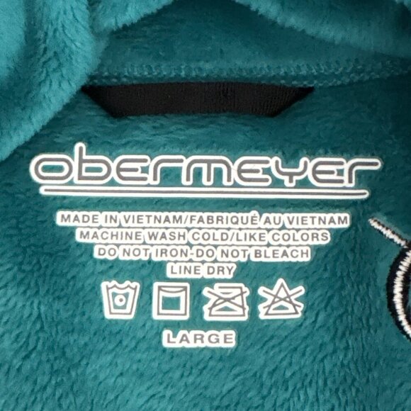 Obermeyer Women's L 1/4 Zip Pullover Jacket Lightweight Fleece Teal EUC - Picture 9 of 13